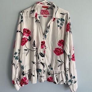 Natori Women’s XL white and floral silky pajama set